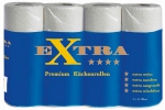 EXTRA Küchenrollen 51 Blatt 3-lagig, extra weiß 4er Pack